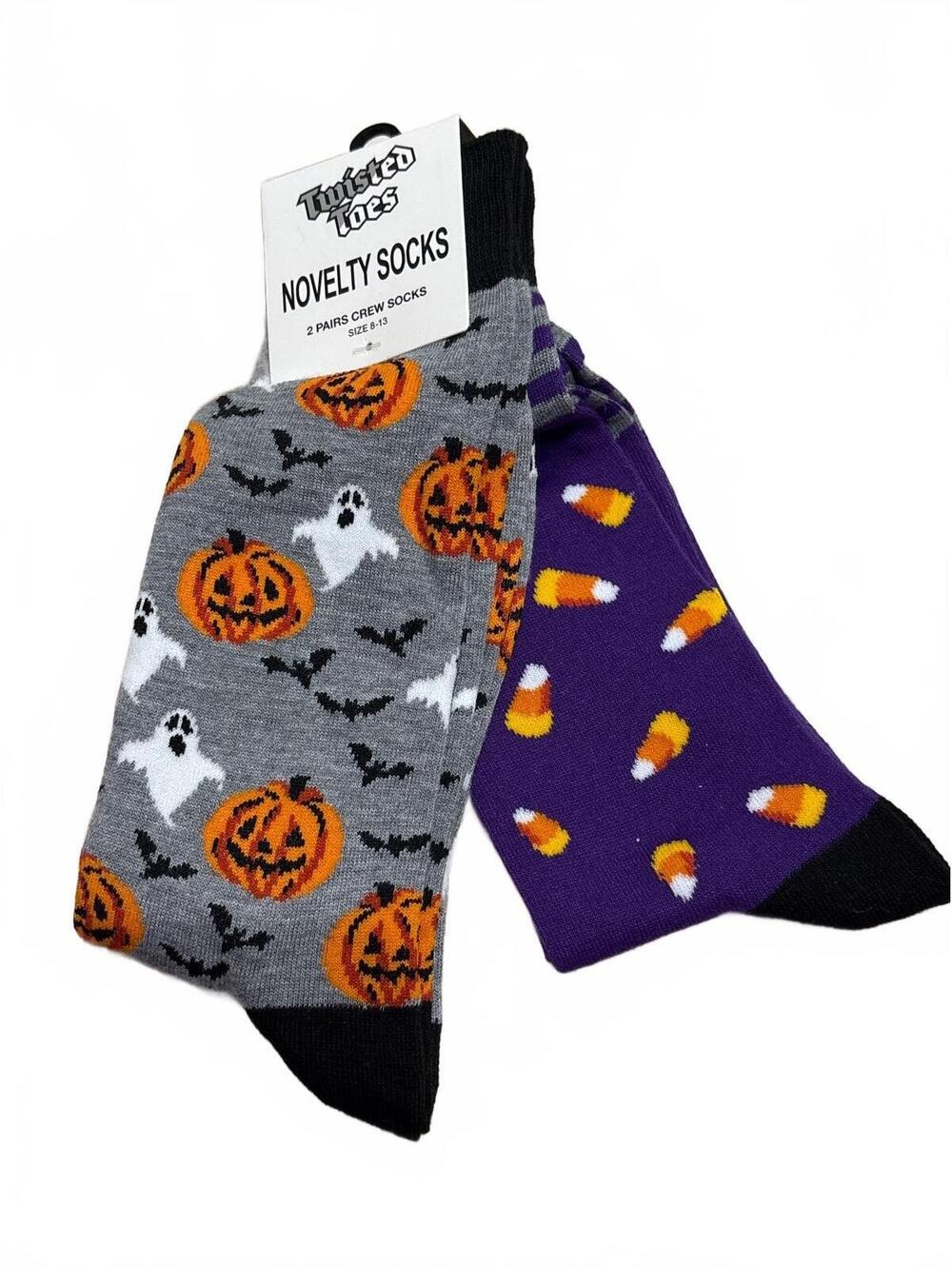 Twisted Toes Halloween Novelty Socks 2 Pack Crew Socks